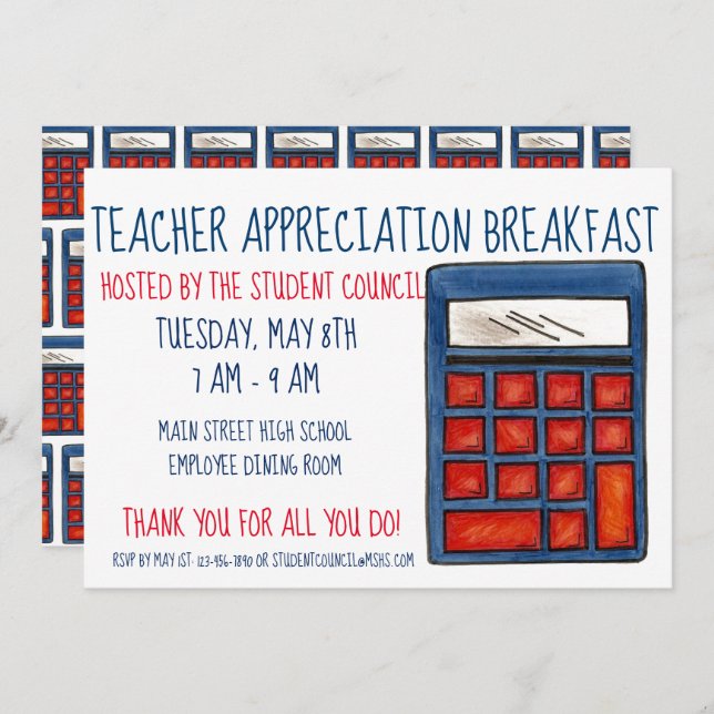 Convite Apreciação do Professor de Matemática da Escola de (Frente/Verso)