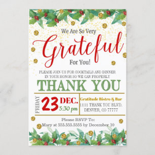 Convite Apreciação Grateful Holiday