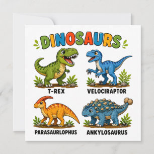 Convite Aprendizado de Espécies de Dinossauros para Crianç
