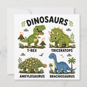 Convite Aprendizado de Espécies de Dinossauros para Crianç