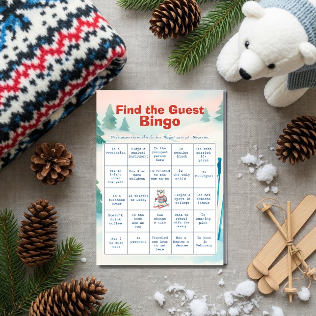 Convite Après Bébé Find The Guest Bingo Card (Après Bébé Find The Guest Bingo Card)