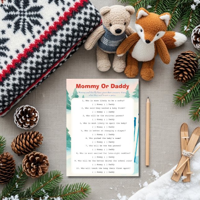 Convite Après Bébé ski baby Guess Who Game card (Après Bébé ski baby Guess Who Game card)