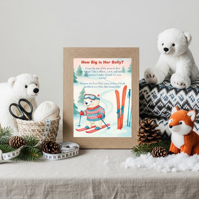 Convite Après Bébé Ski Baby How Big Is Her Belly sign (Après Bébé Ski Baby How Big Is Her Belly sign)