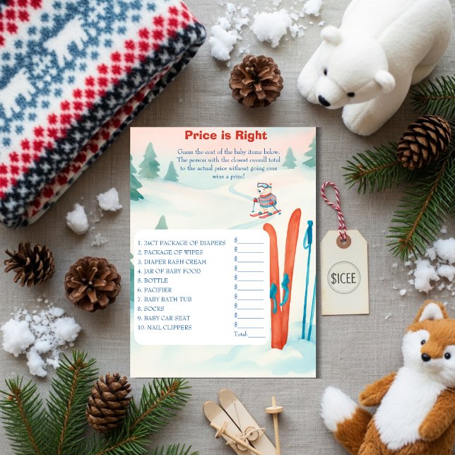 Convite Après Bébé Ski Baby Price is Right Game card (Après Bébé Ski Baby Price is Right Game card)