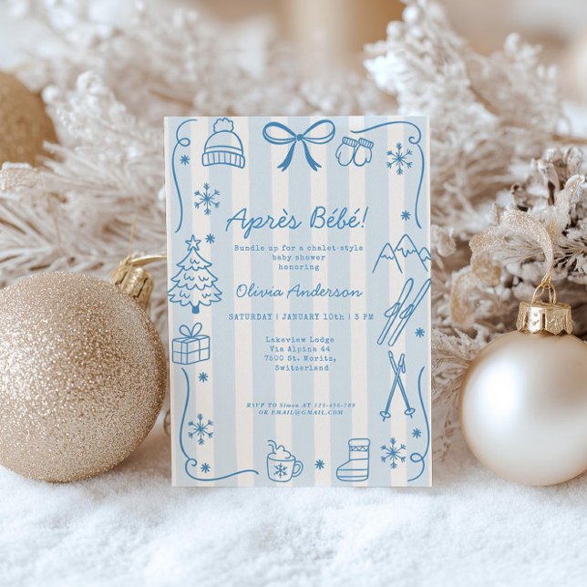 Convite Après Bébé Winter Boy Registry QR Code Baby Shower (Criador carregado)