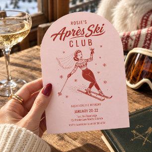 Convite Apres Ski Despedida de Solteira Rosa e Vermelho