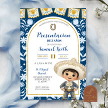 Apresentação de 3 anos Navy Blue Arch Cielito Lind