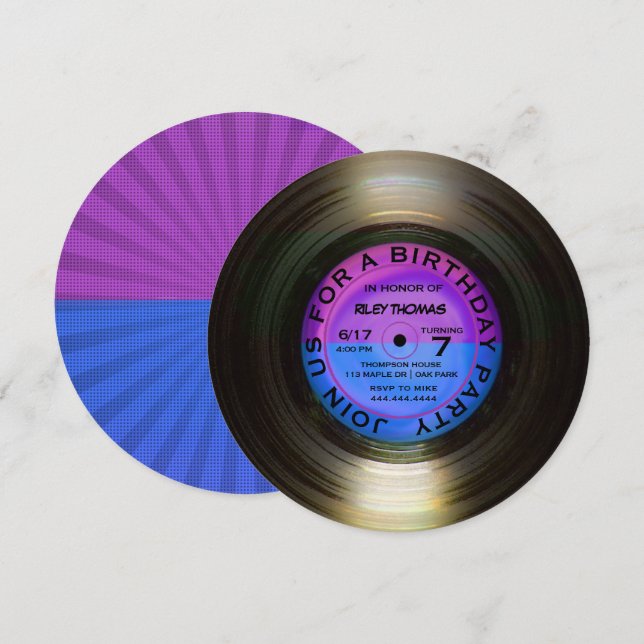 Convite Apresentação de Festa de aniversário do estilo do  (Frente/Verso)