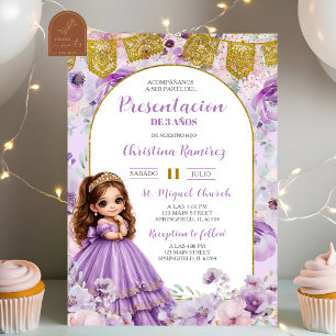 Convite Apresentação de Menina Charra Mexicana com Floral 