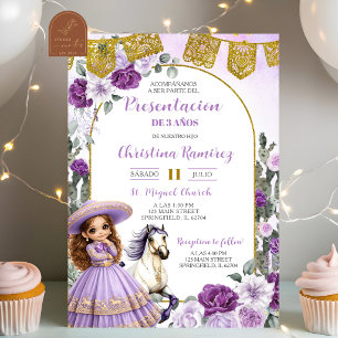 Convite Apresentação de Menina Charra Mexicana com Floral 
