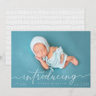 Convite Apresentando Bebê com script branco
