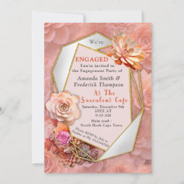 Convite Apricot Crush Color 2024 com Suculentes