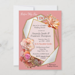 Convite Apricot Crush Color 2024 com Suculentes