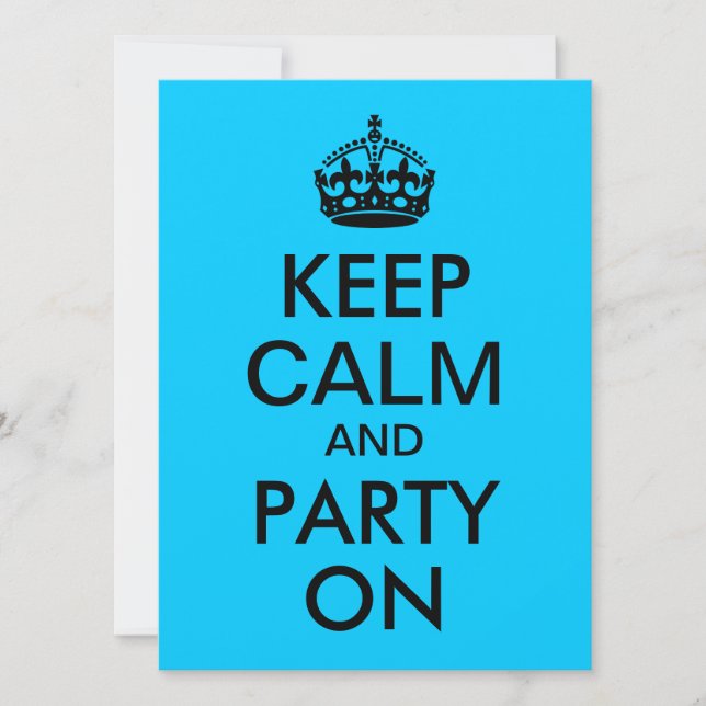 Convite Aqua Blue Fique Calmo e continue (Frente)