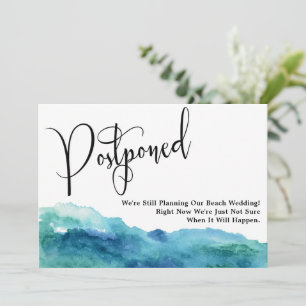 Convite Aqua Blue Green Watercolor - Pós-Casamento