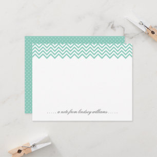 Convite Aqua Chevron e Tiny Dots Papel Personalizado
