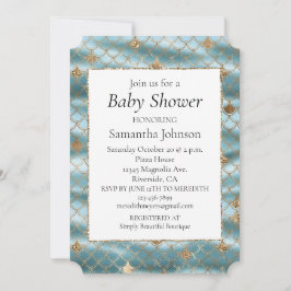 Convite Aqua Dourada Sereia