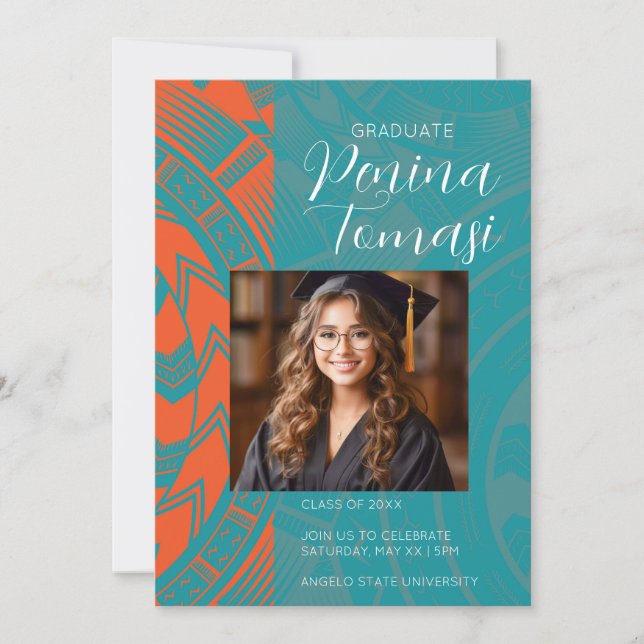 Convite Aqua e Laranja (Frente)