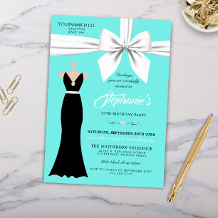 Convite Aqua Elegant Fashion Tiffany Aniversário