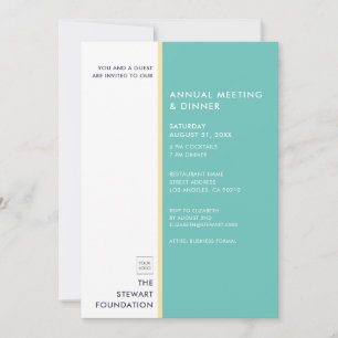 Convite Aqua minimalista moderno e Janto de negócios Doura