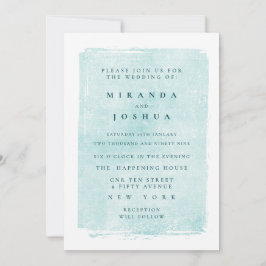Convite Aqua Turquesa Grunge Distressed Casual