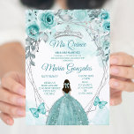 Convite Aqual Teal Turquoise Butterfly Mis Quince Birthday<br><div class="desc">Aqual Teal Turquoise Butterfly Mis Quince Convite Mis Quince Anos,  15 Birthday</div>