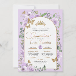 Convite Aquañera Borboleta Púrpura Leve