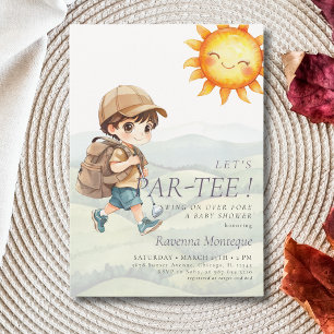 Convite Aquarela Baby Menino Golfe Vamos Fazer uma Festa C