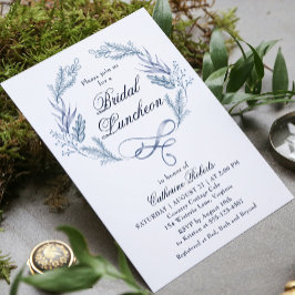 Convite Aquarela Blue Floral Bridal Azul