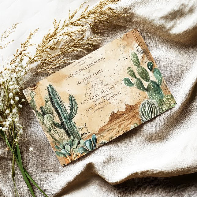 Convite Aquarela Boho Ocidental  (Criador carregado)