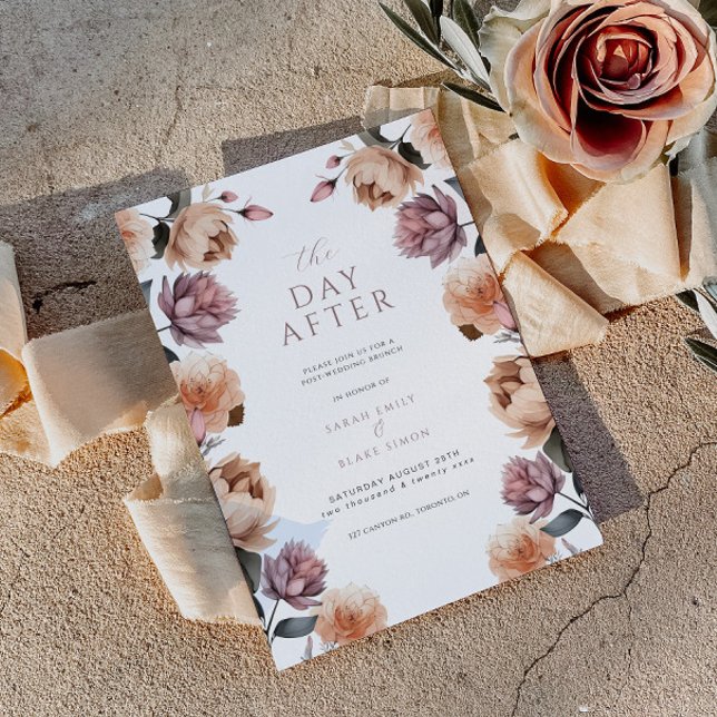 Convite Aquarela Botânica Após Brunch De Casamento (Criador carregado)