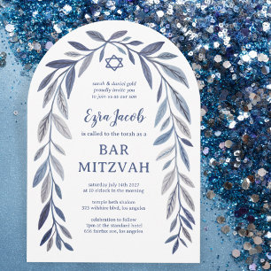 Convite Aquarela Botânica PERSONALIZADA Arco Bar Bat Mitzv