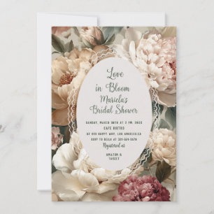 Convite Aquarela Botânica Vintage amor em flor Bridal S