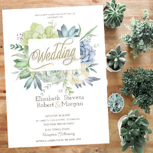 Convite Aquarela Cactus Suculentas Pontos Polka Casamento