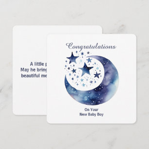 Convite Aquarela Celestial Lua e Estrelas
