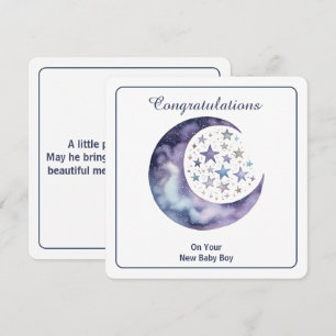 Convite Aquarela Celestial Lua e Estrelas