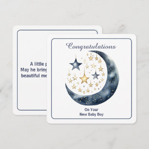 Convite Aquarela Celestial Lua e Estrelas