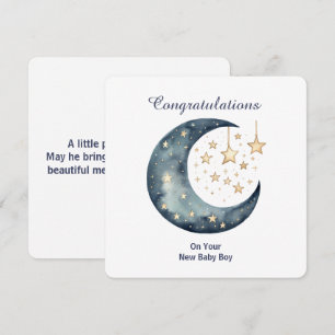 Convite Aquarela Celestial Lua e Estrelas