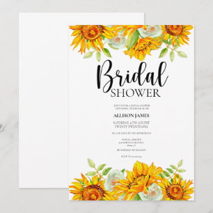 Convite Aquarela Chá de panela de girassol