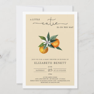 Convite Aquarela Clementina Citrus Chá de fraldas Laranja