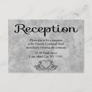 Convite Aquarela Corações Preto e Cinza Recepção de Casame