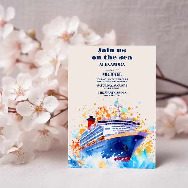 Convite Aquarela Cruzeiro Náutico Casamento de Palma na Pr (Criador carregado)