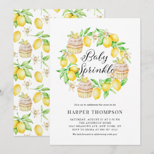 Convite Aquarela Cupcakes de limão Farinha