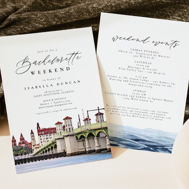 Convite Aquarela da Praia da Silhueta de Saint Augustine F (Criador carregado)