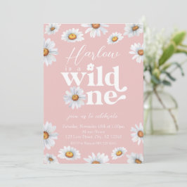 Convite Aquarela Daisy Wild One Aniversário de um ano da m