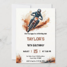 Aquarela de Aniversário de Motociclista com Mancha