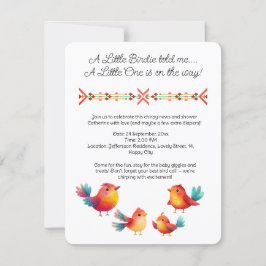 Convite Aquarela de Chá de fraldas de pássaros