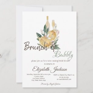 Convite Aquarela de Limões Brunch & Bubbly Chá de Noiva