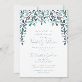 Convite Aquarela Deixa Chá de panela Botânico