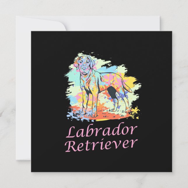 Convite Aquarela do Labrador Retriever (Frente)
